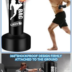 69'' Standing Punching Bag for Adults, Heavy Bag Boxing Equipment Kicking Bag Inflatable Kick Boxing Bag with Stand for Training MMA Muay Thai Fitness