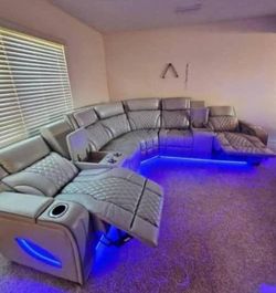 Electric reclining sectional sofa