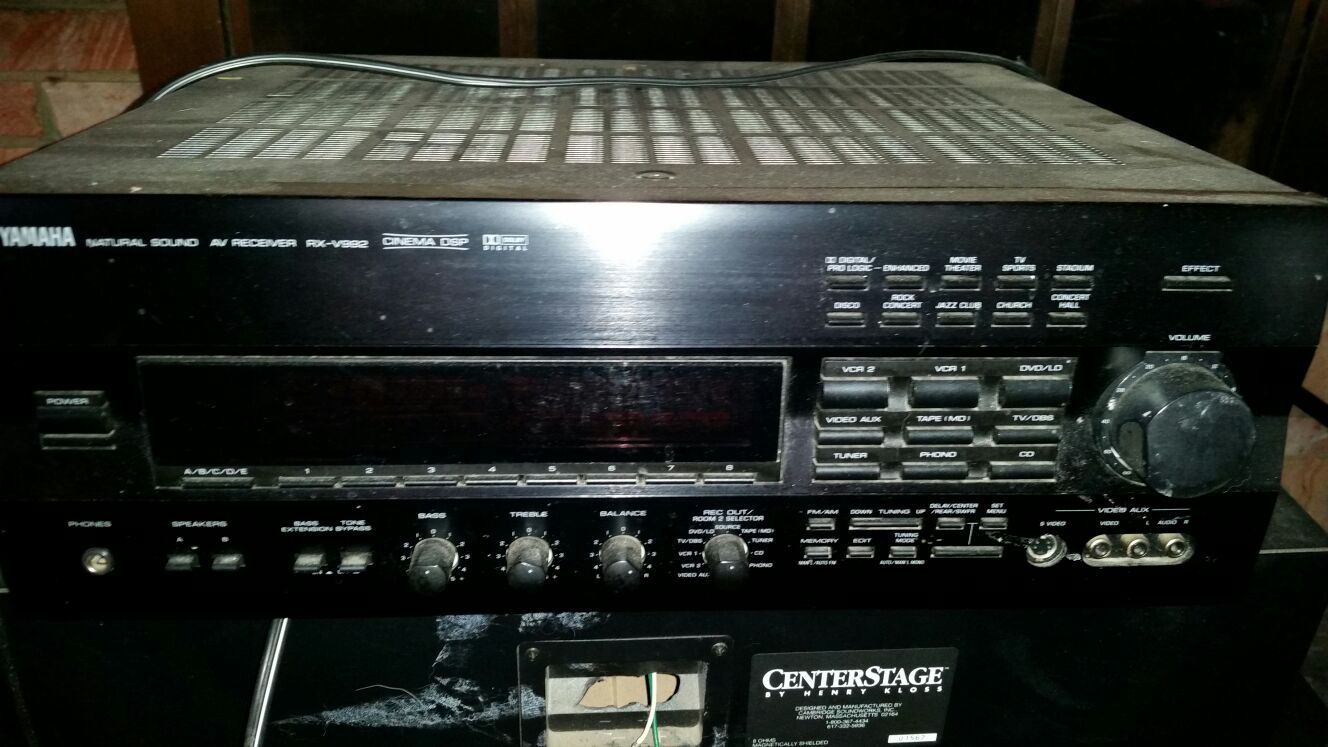Yamaha receiver Center Stage center speaker and to Cambridge Soundworks speakers