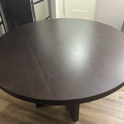  DINING TABLE,  SHADOW BLACKENED SOLID WOOD