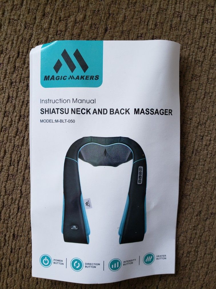 MAGIC MAKERS, SHIATSU BACK SHOULDER AND NECK MASSAGER WITH HEAT, M-BLT-050