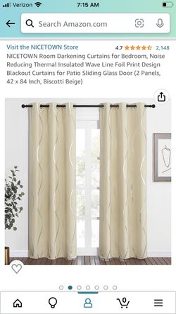 Curtains. 42”x 84”. Four Panels. (New). 