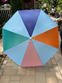 Large Multicolor Outdoor Patio Umbrella