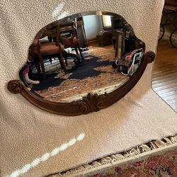 Antique English Country Beveled Mirror
