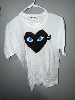 COMME DES GARCONS PLAY Blue Eyes Black Emblem Cotton Tee Size M