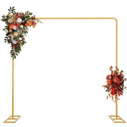 Wedding Square Backdrop Stand,Wedding Arches for Ceremony Square Metal Balloon Arch Stand Garden Arbor Frame for Wedding Birthday Party Baby Backgroun