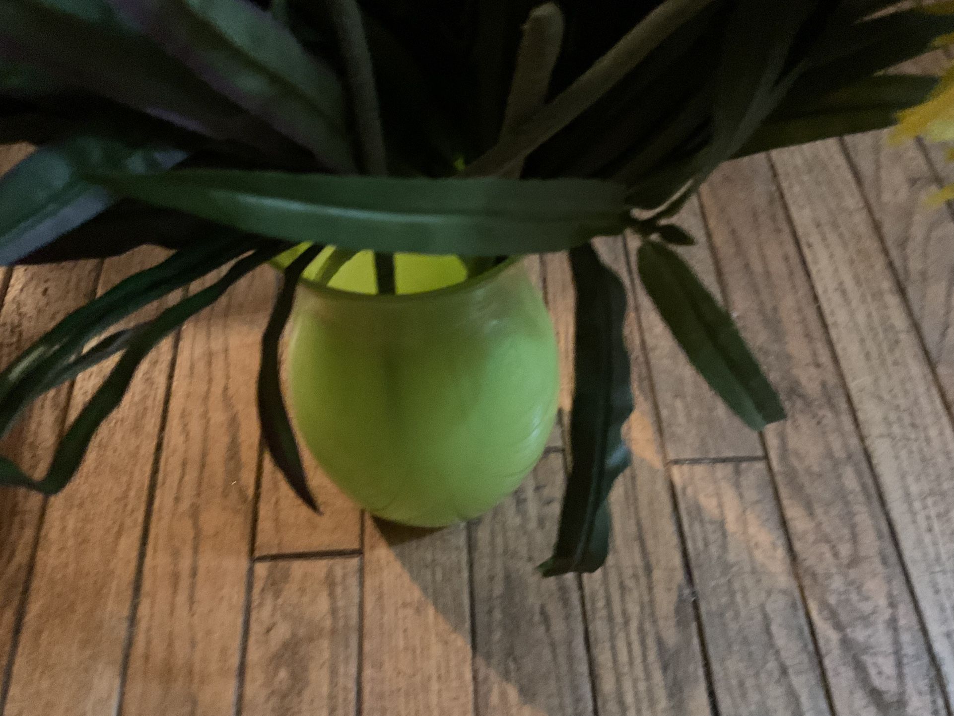 Beautiful Sun Flowers In A Green Vase , Just Get Ready For Spring (NO SHIPPING)