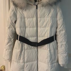 Ladies DKNY Size Small White Puffer Coat