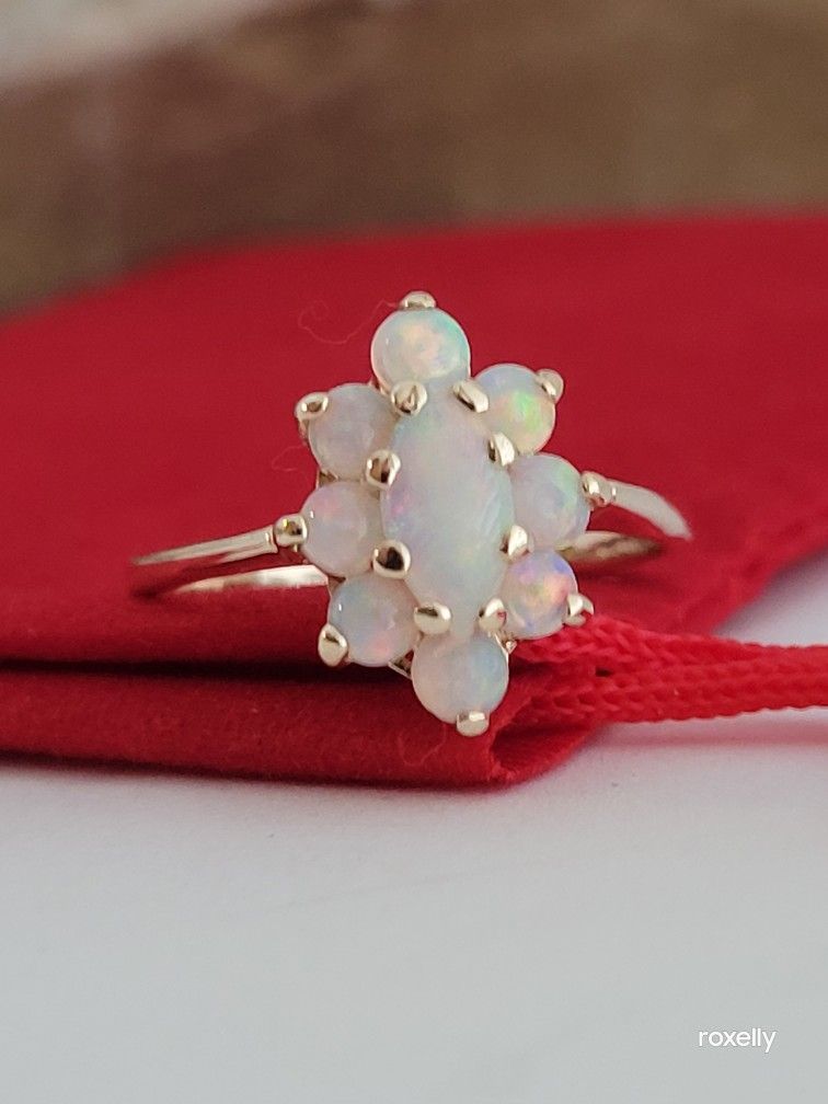 ❤️14k Size 6.5 Precious Solid Yellow Gold Opal Cocktail Ring!/ Anillo de Oro con Ópal! 👌🎁Post Tags: Anillo de Oro