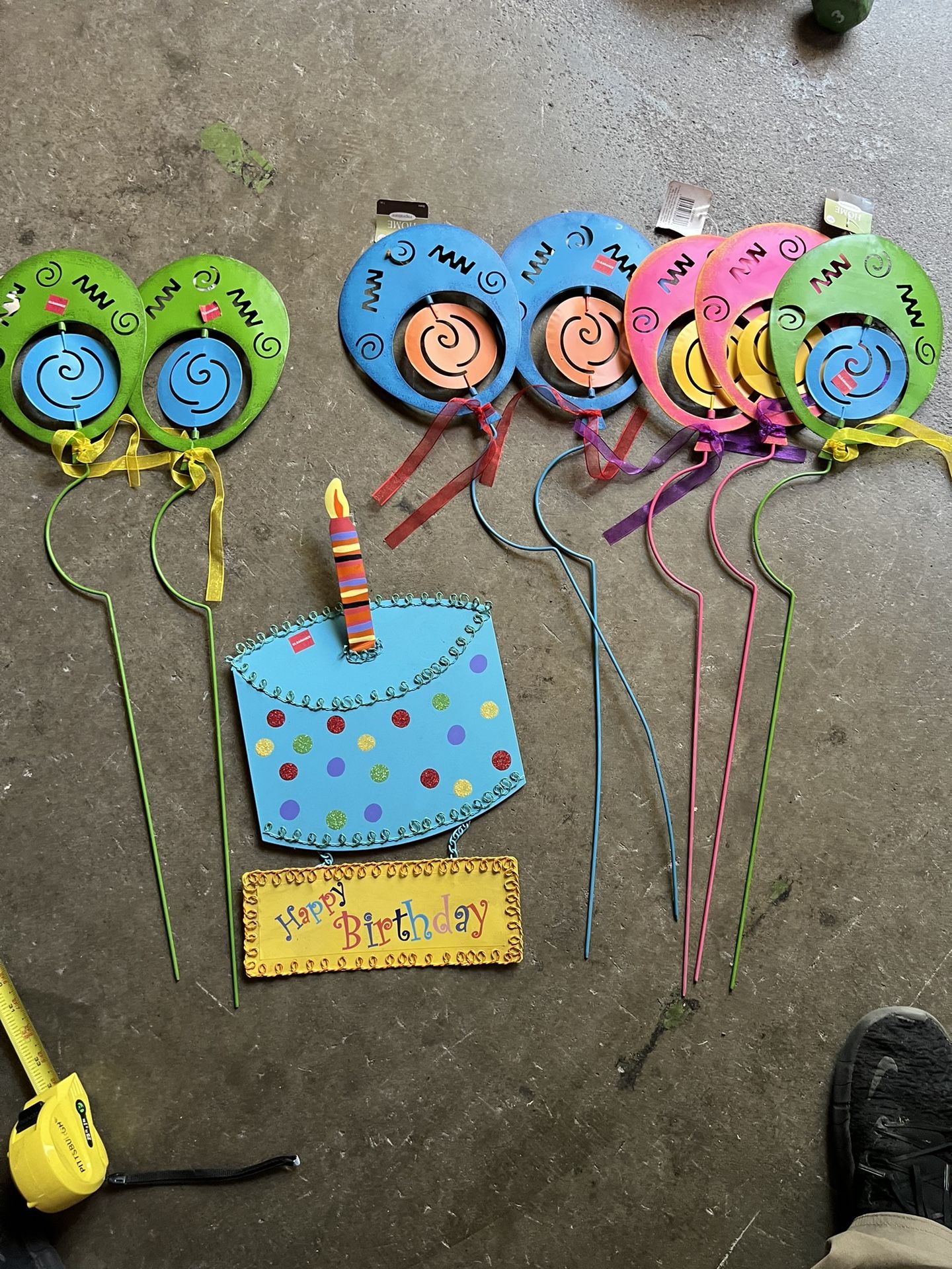 New Happy Birthday Metal Yard Decorations