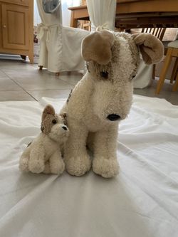 Stuffed Animal Mom and Baby Dogs 