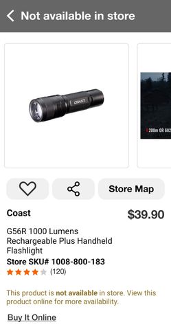 BRAND NEW Coast G56R 1000 Lumens Rechargeable Plus Handheld Flashlight
