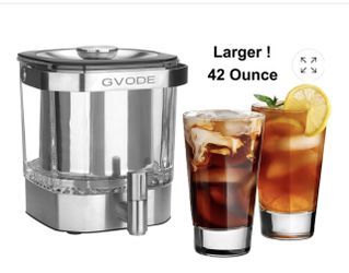 GVODE Cold Brew Coffee Maker,42 Ounce, Large Glass Pitcher with Stainless Steel Filter, Iced Tea Infuser/Beverage Dispenser