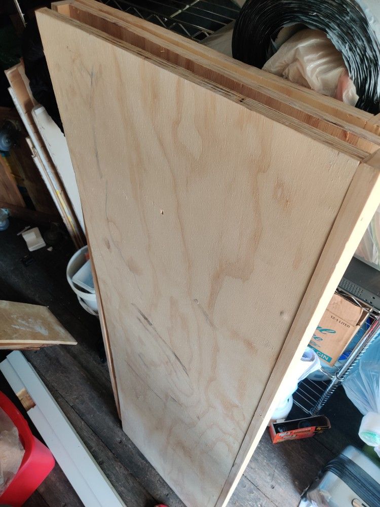 Plywood Premium grade smooth 3/4" plywood
LxW = 63 1/2 x 20 1/2 inches