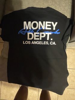 Money Dept. Men's S Black Graphic Logo Crew Neck Short Sleeve T-Shirt LA