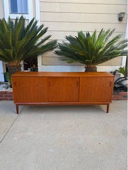 mid century teak credenza