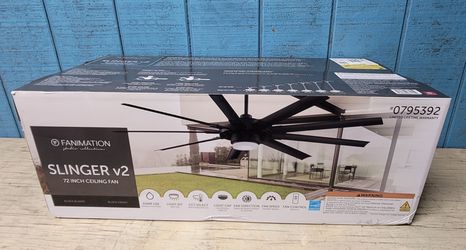 Fanimation Studio Collection Slinger v2 72-in Ceiling Fan with LED Light & Remote Control -BRAND NEW