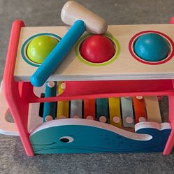 B. toys – Xylo – Pound Whale – Musical Instrument – Wooden Hammer & Balls – Developmental Toy for Toddlers – 1 Year+