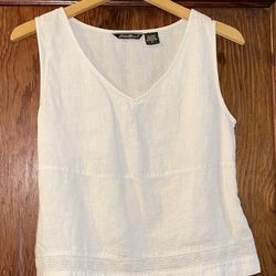 Eddie Bauer: Linen Top, Empire Waist, Size: Medium 