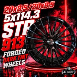 🔥 20x8.5 / 20x9.5 STR 913 FORGED Dark Tint Wheels 5x114.3 🔥