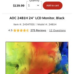 AOC 24in Wide Screen LED monitor. Brand new in the box!