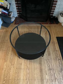 Wood and glass coffee table