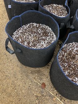 New grow bags filled with soil 5 gallon!!