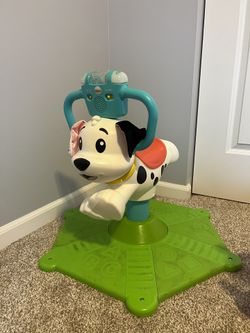 Fisher-Price Bounce and Spin Puppy, Stationary Musical Ride-On Toy