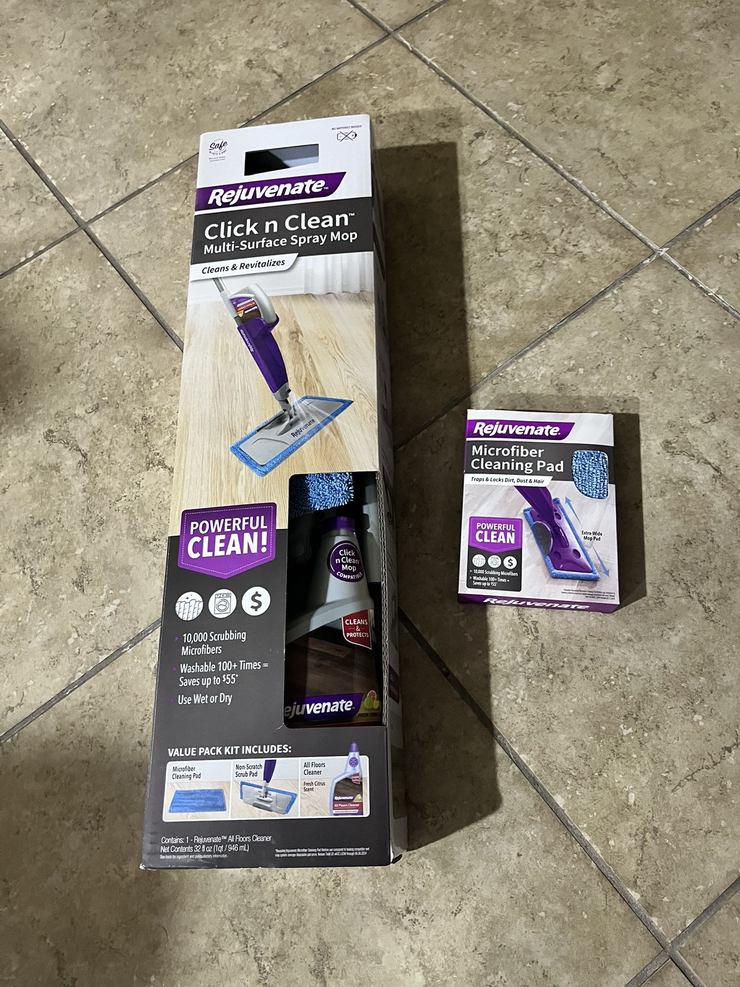 Rejuvenate Click n Clean Multi-Surface Spray Mop + Extra Pad *New*