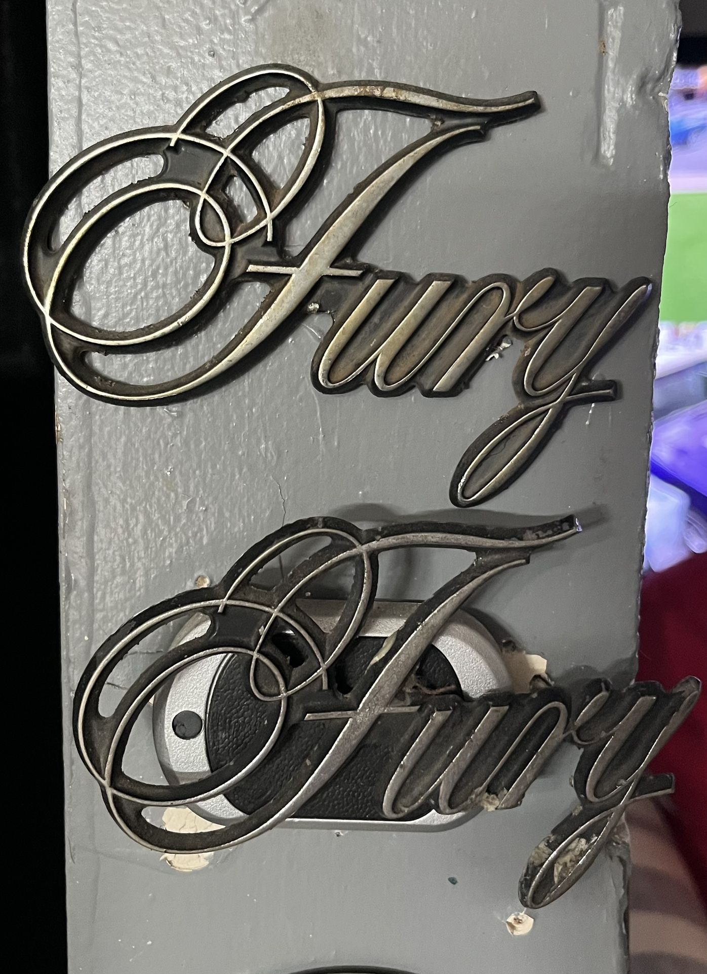 1975 through 1978 Plymouth FURY Emblem Badge MOPAR Script Vintage