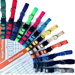 Super Soft Nylon Whelping Adjustable Breakaway Litter Puppy Collars 12 Pc S