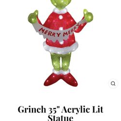New Acrylic Lit Grinch 35in