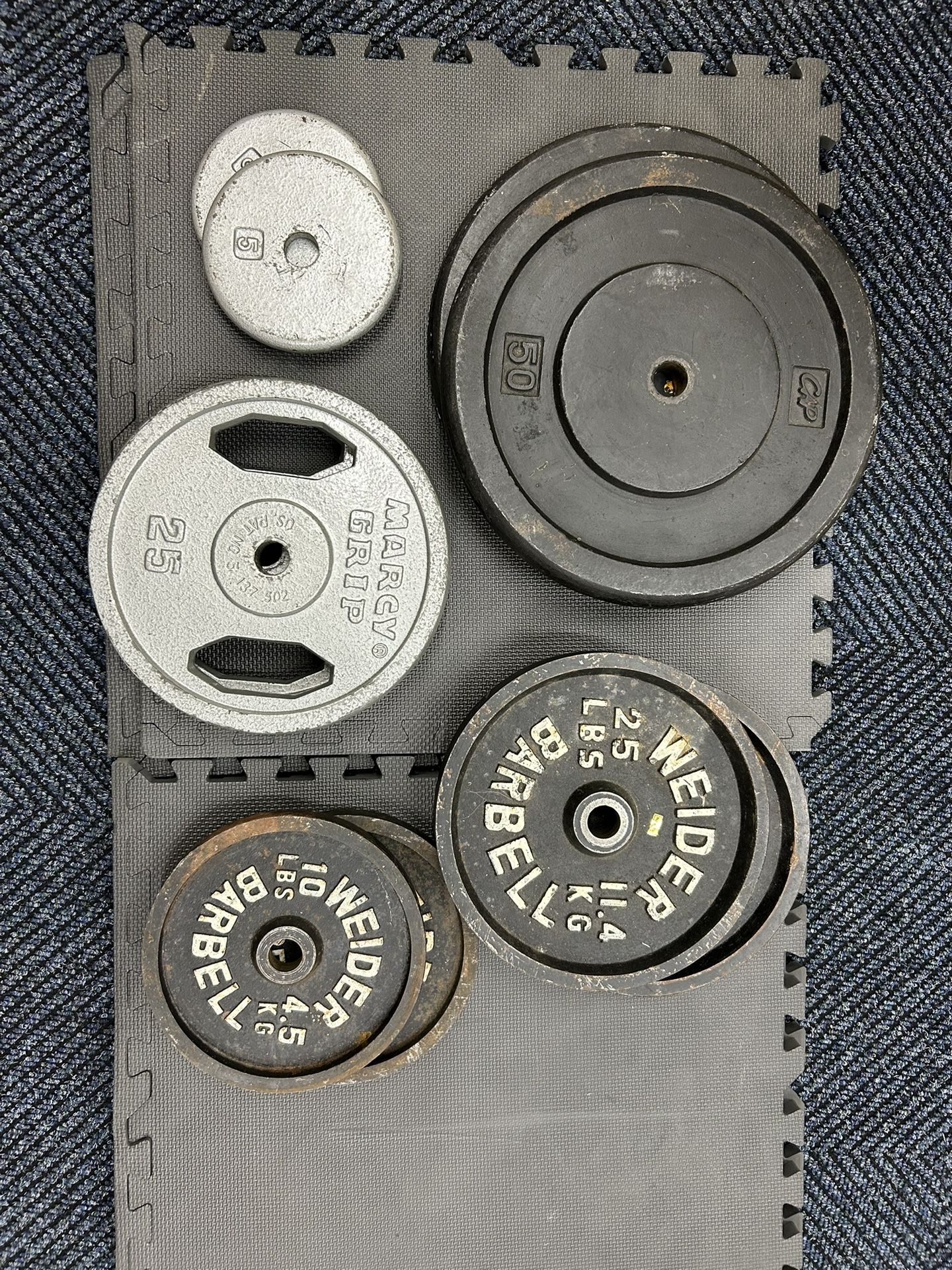 Full Weight Set + Barbell – 240 lbs Total – $265 (Local Pickup Only)