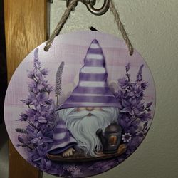 Elf Troll Purple Fliwers Wall Plaque