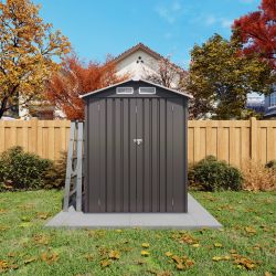 5X3 FT Metal Outdoor Storage Shed, Tool Shed with Peaked Roof Waterproof, Lockable Door Compact Metal Tool Shed for Garden, Backyard, Patio, Sundries 