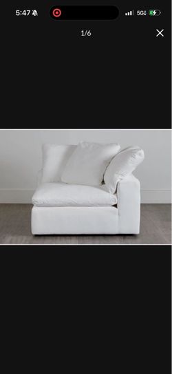 Nixon White Fabric Corner Chair Restoration Hardware Cloud Couch Dupe City Furniture
