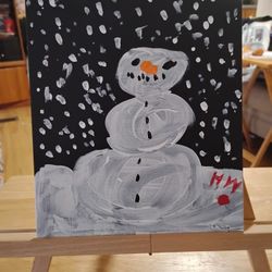 Snowman Standing In Snow 