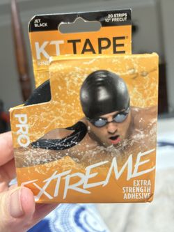 KT Tape Kinesiology Tape Pro Extreme Strips Jet Black 20 Strips precut New