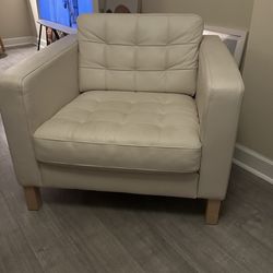 White Leather Couch & Chair