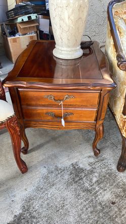 Solid wood side table