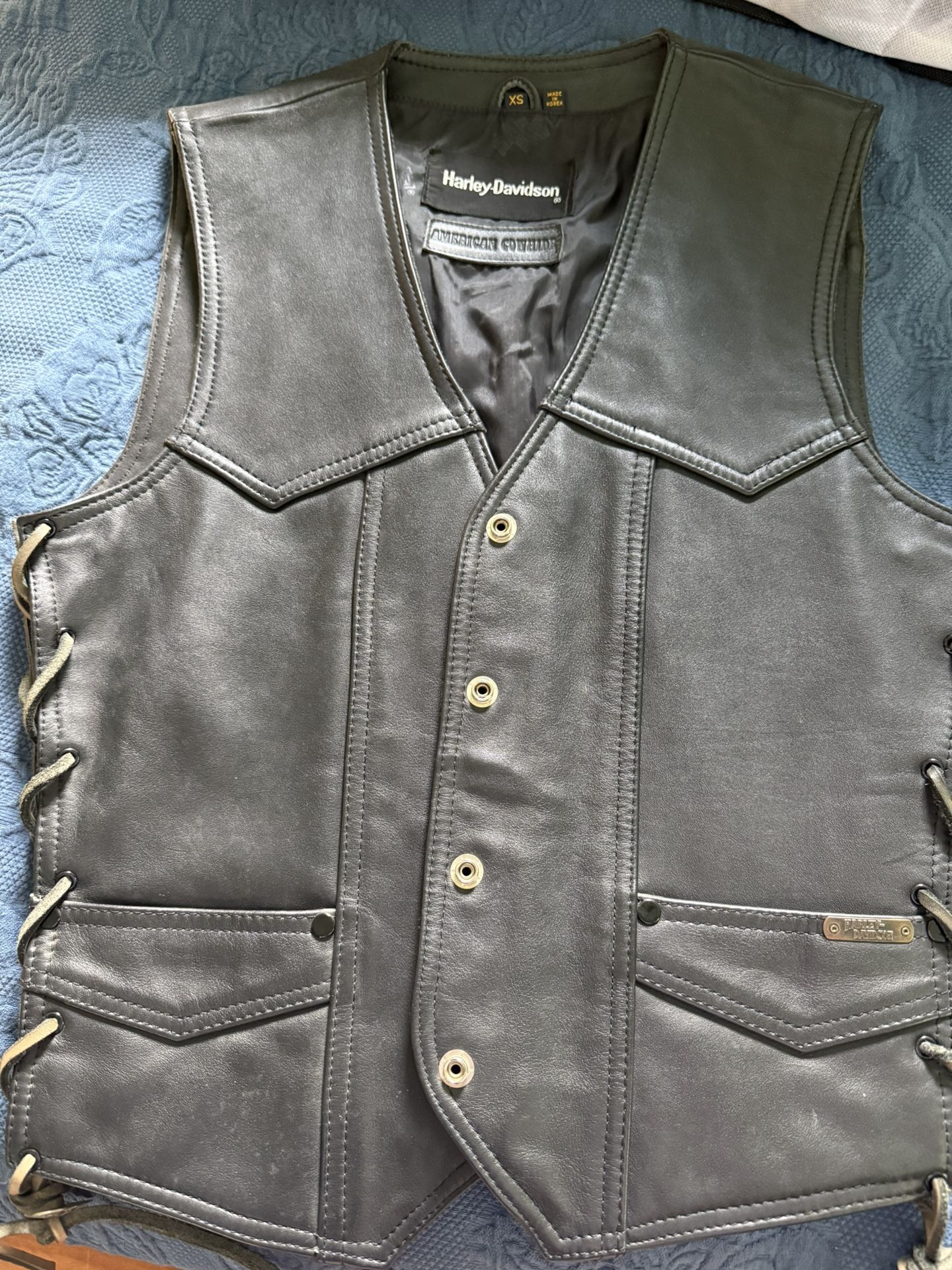 Vintage Harley Davidson, women’s leather vest XS