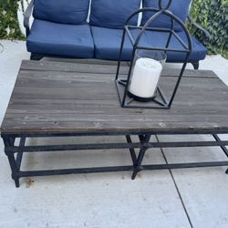 Wood Metal Coffee Table 