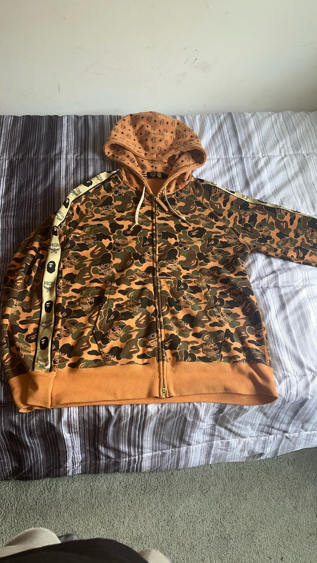 Bape X MCM Zip up Hoodie