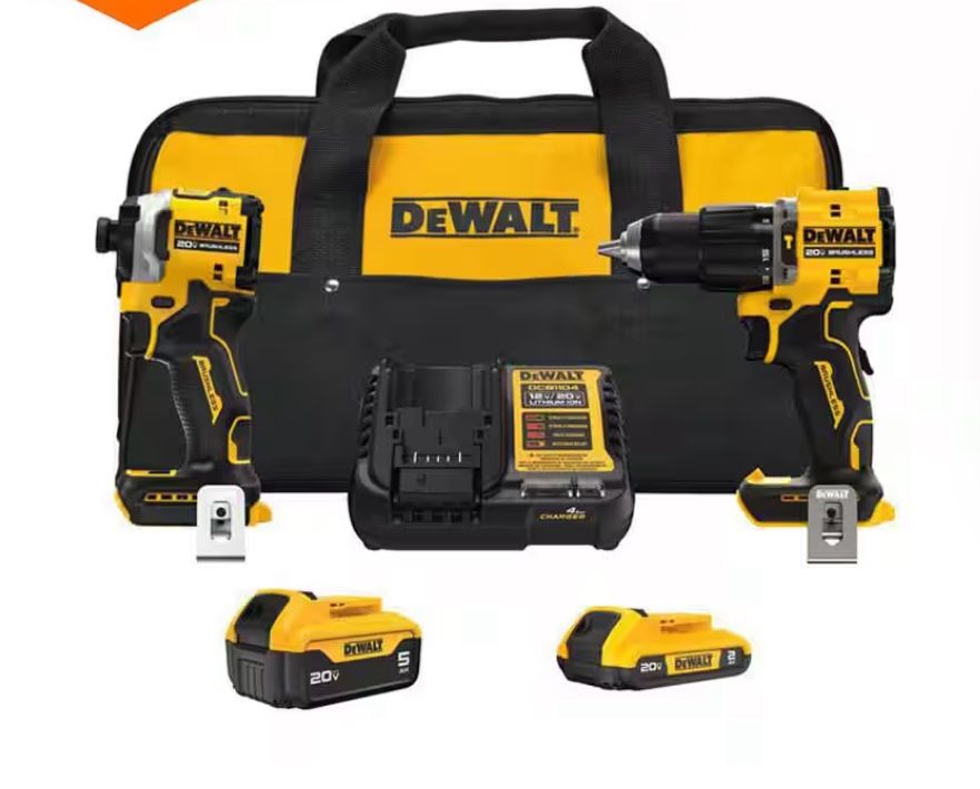 ATOMIC 20V MAX Lithium-Ion Cordless 2-Tool Combo Kit with 5.0 Ah and 2.0 Ah Batteries, Charger and Kit Bag