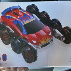 OSIMILY 8WD Remote Control Car,2.4GHz Gesture Sensing RC Stunt Car,Cool Spray Rotation RC Car with Lights and Music,All Terrain Toys for Kids Ages 7 B