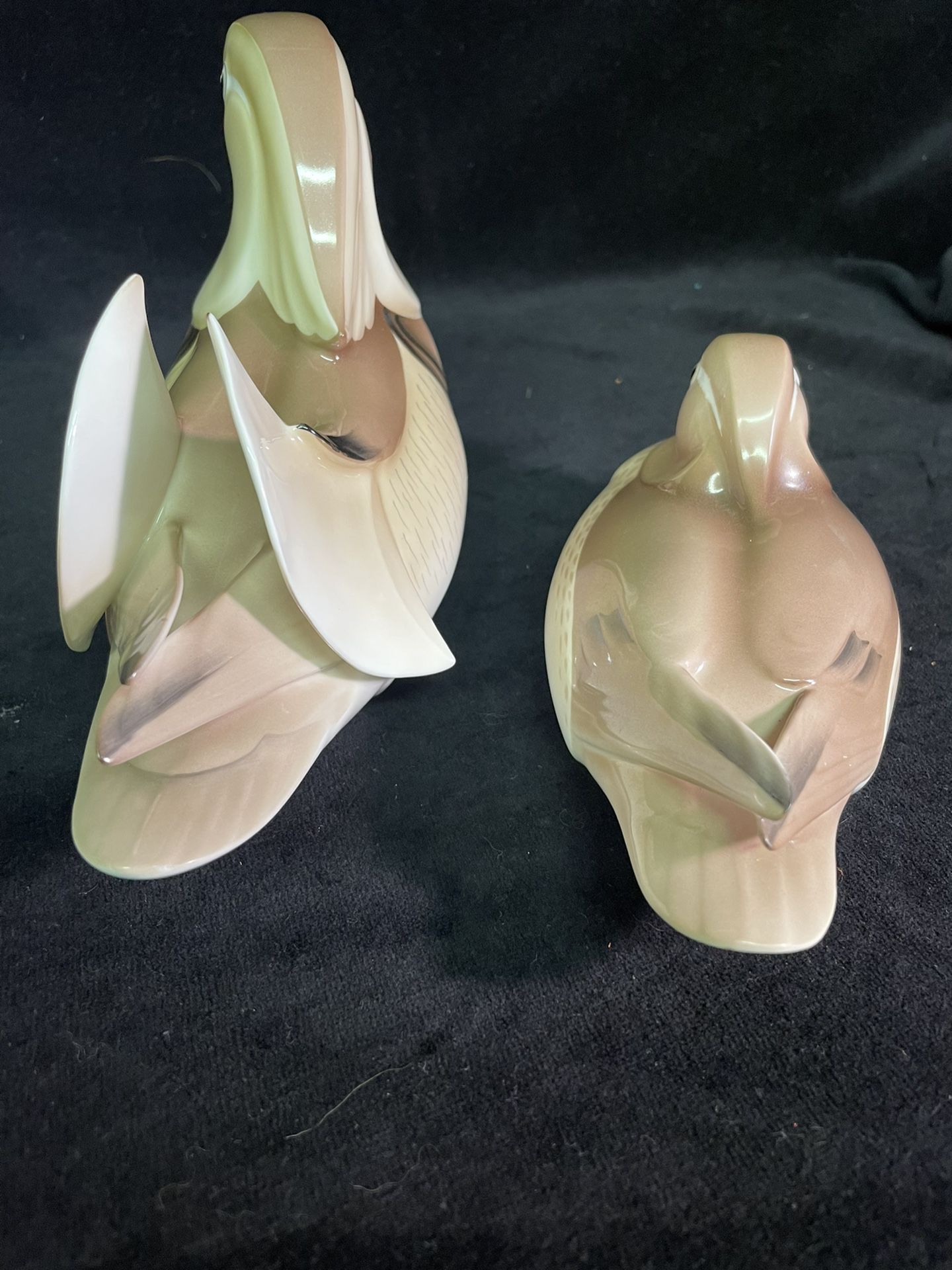 Vintage Noritake Nippon Toki Kaisha Bone China Mandarin Ducks Figurines (pair).