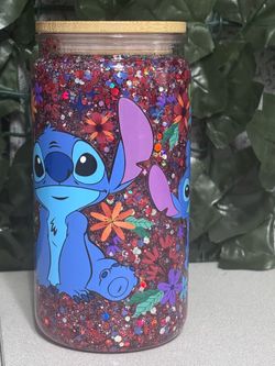 16oz Stitch snow globe cup