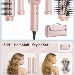 5 in 1 Hot Air Styler Wrap, 110,000 RPM High-Speed Hair Dryer Brush with Negative Ionic, 1300W Fast Drying Blow Dryer & Frizz-Free Styling Curling Vol