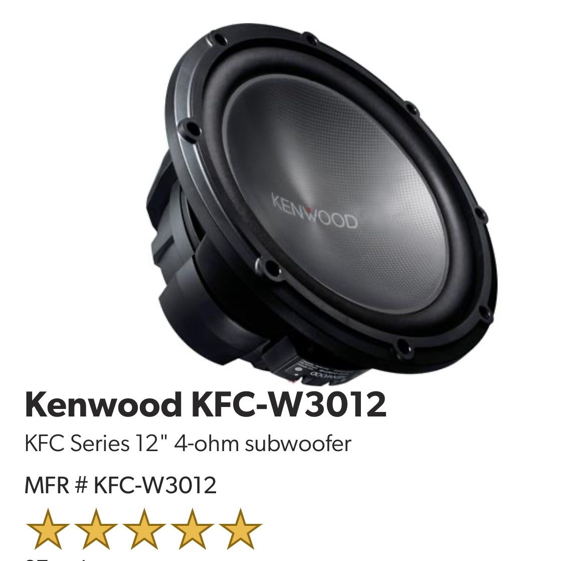 Kenwood Kfc – 3012DVC 12” Subwoofer New In A Box