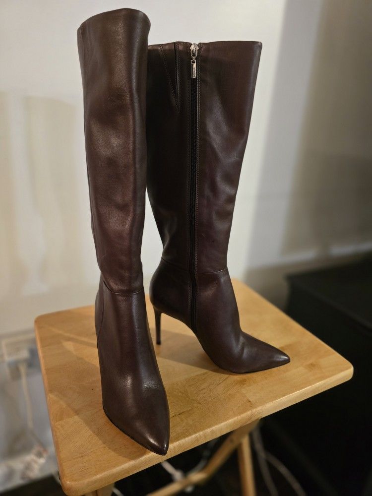 Schutz Mikki Up Knee High Boot in Dark Chocolate,